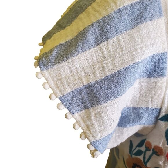 Altar’d State Embroidered Striped Blouse Size Medium - Picture 5 of 9